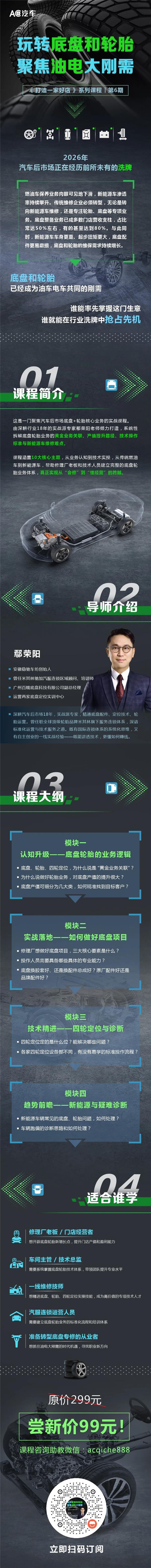 新课上线！玩转底盘和轮胎，聚焦油电大刚需