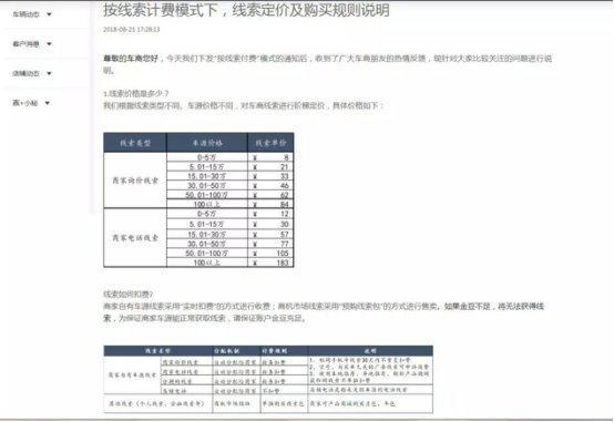 二手车之家,线索付费