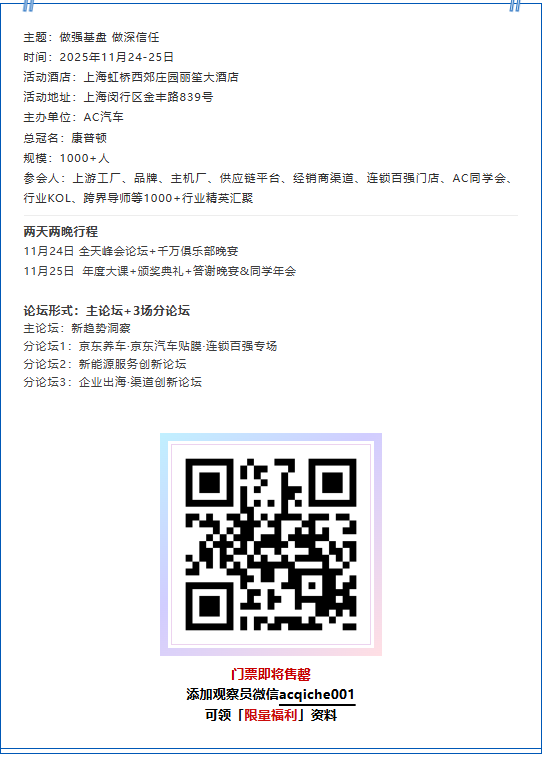 【参会名录曝光】700+企业1000+行业精英已报名！车企、品牌、连锁百强、供应链、出海先锋……车后全产业链大聚会！